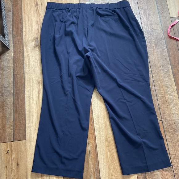 Catherines Navy Blue Flat Front Right Fit Curvy Trouser Slacks 20W Petite - Picture 4 of 11
